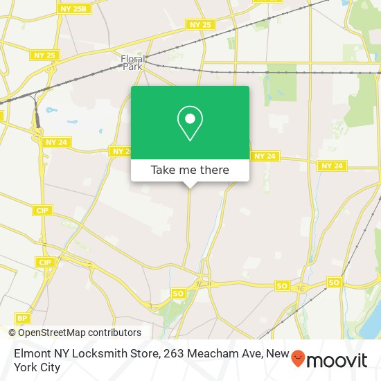 Elmont NY Locksmith Store, 263 Meacham Ave map