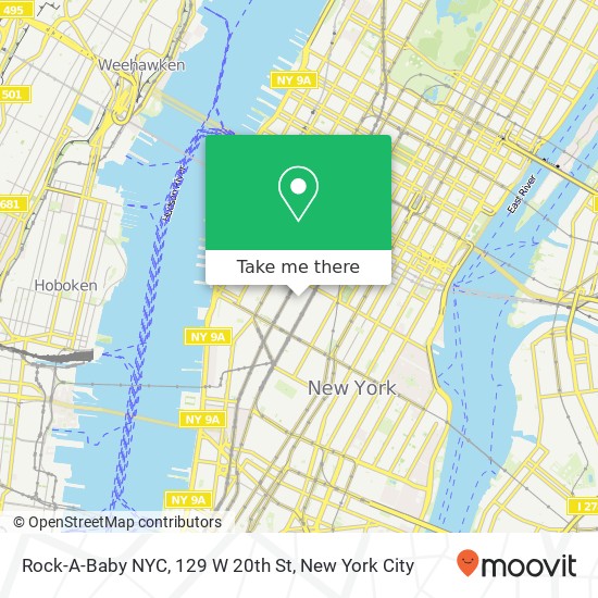 Mapa de Rock-A-Baby NYC, 129 W 20th St
