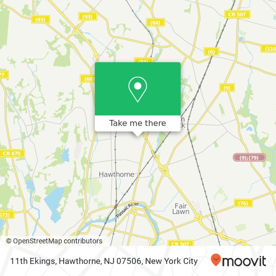 Mapa de 11th Ekings, Hawthorne, NJ 07506