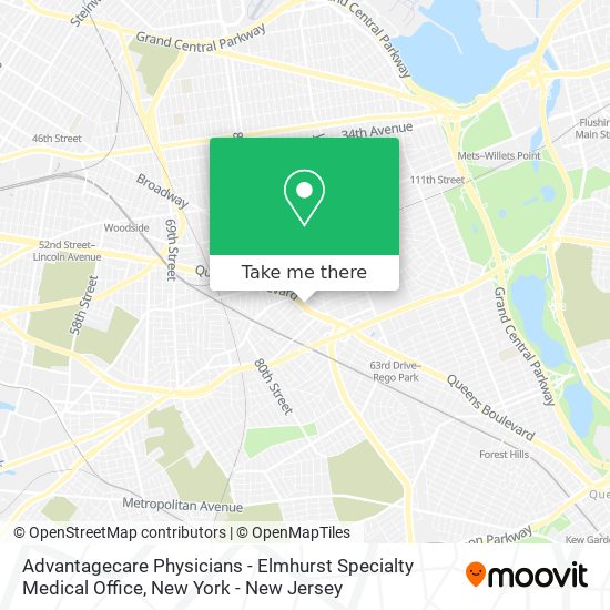 Mapa de Advantagecare Physicians - Elmhurst Specialty Medical Office
