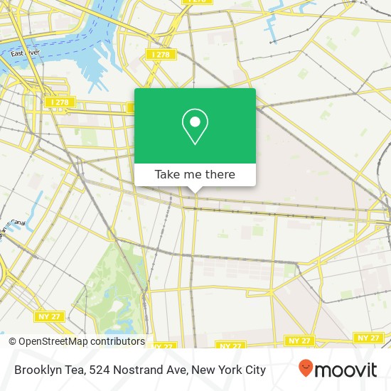Mapa de Brooklyn Tea, 524 Nostrand Ave