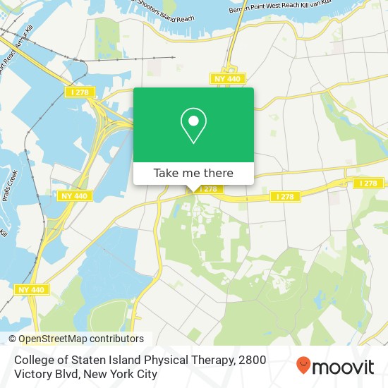 College of Staten Island Physical Therapy, 2800 Victory Blvd map