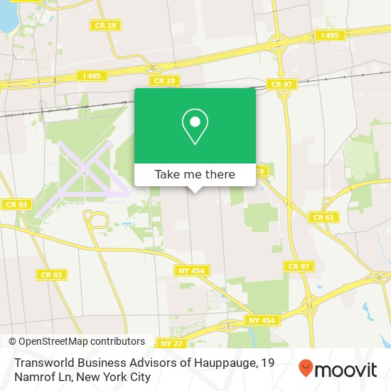 Transworld Business Advisors of Hauppauge, 19 Namrof Ln map