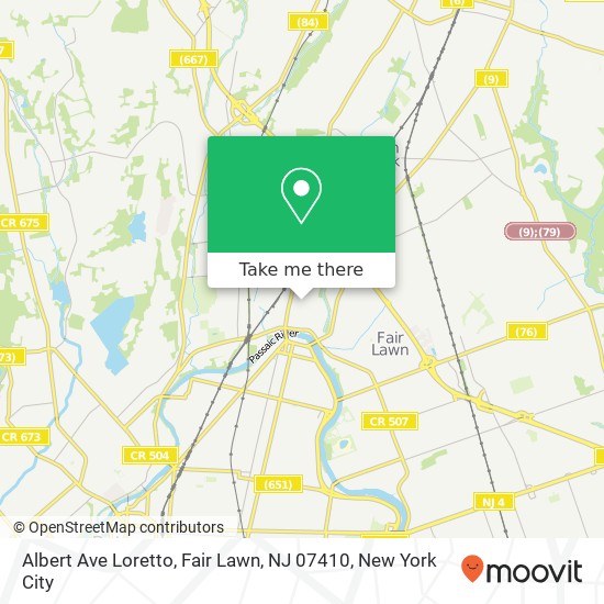 Mapa de Albert Ave Loretto, Fair Lawn, NJ 07410