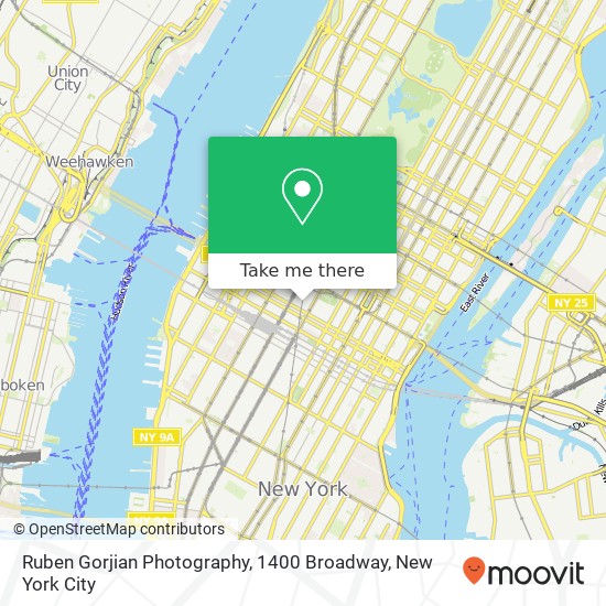 Mapa de Ruben Gorjian Photography, 1400 Broadway