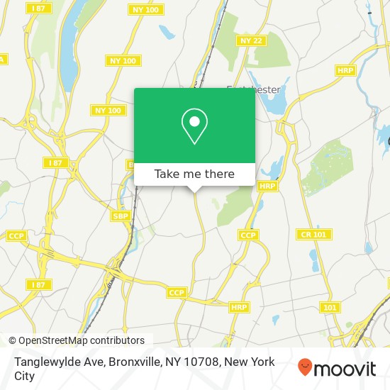 Mapa de Tanglewylde Ave, Bronxville, NY 10708