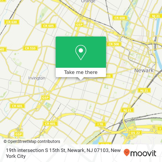 19th intersection S 15th St, Newark, NJ 07103 map