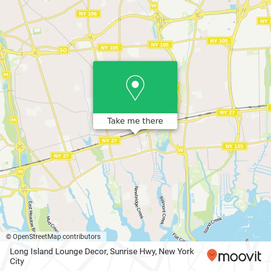 Mapa de Long Island Lounge Decor, Sunrise Hwy