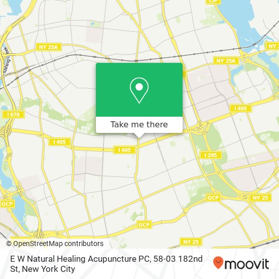 Mapa de E W Natural Healing Acupuncture PC, 58-03 182nd St