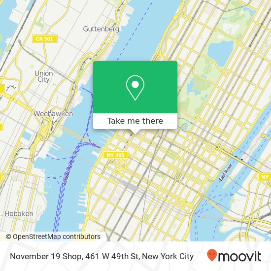 Mapa de November 19 Shop, 461 W 49th St