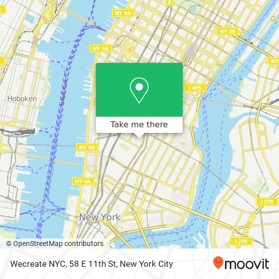 Wecreate NYC, 58 E 11th St map