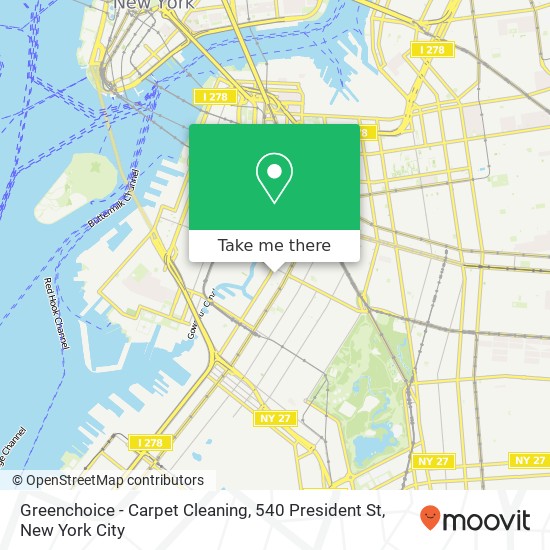 Greenchoice - Carpet Cleaning, 540 President St map