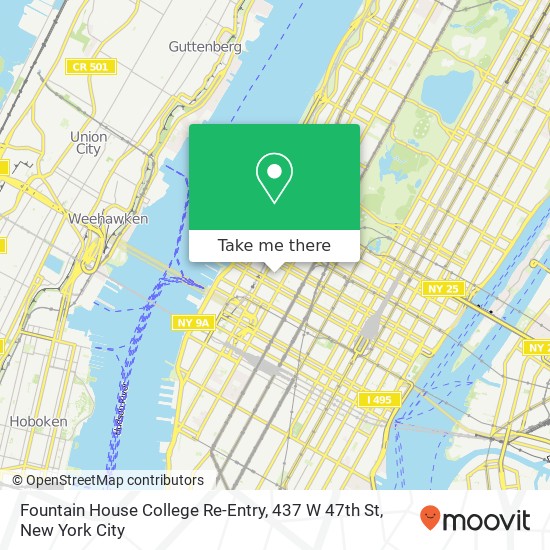 Fountain House College Re-Entry, 437 W 47th St map