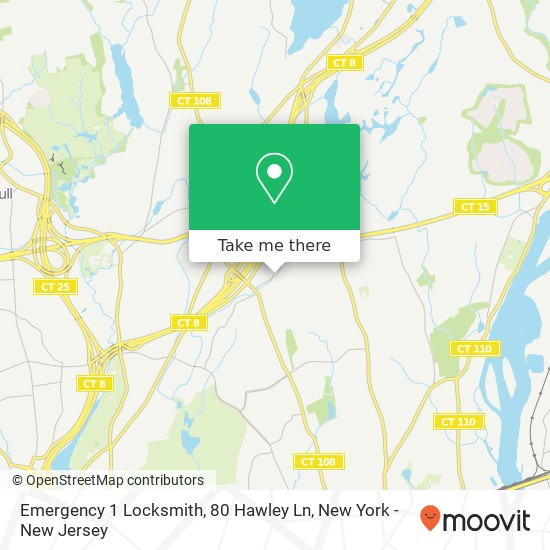 Mapa de Emergency 1 Locksmith, 80 Hawley Ln