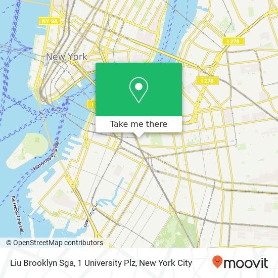 Mapa de Liu Brooklyn Sga, 1 University Plz
