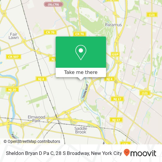 Mapa de Sheldon Bryan D Pa C, 28 S Broadway