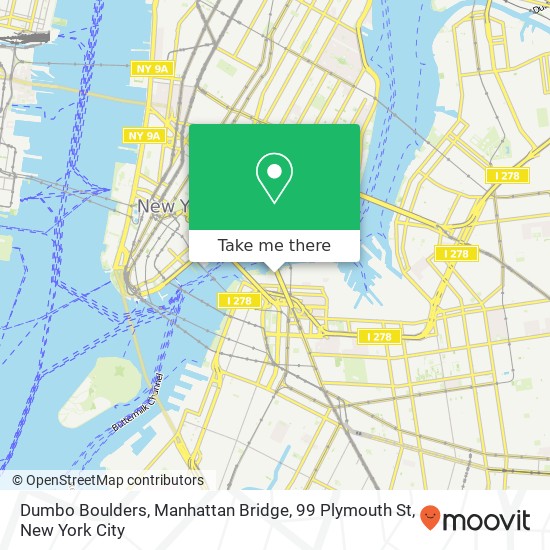 Mapa de Dumbo Boulders, Manhattan Bridge, 99 Plymouth St