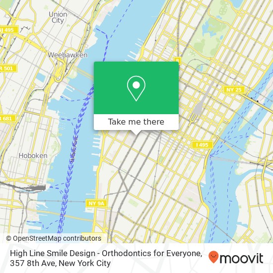 Mapa de High Line Smile Design - Orthodontics for Everyone, 357 8th Ave