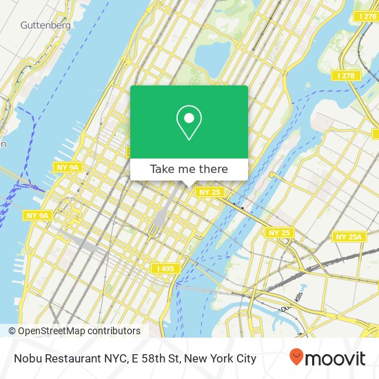Nobu Restaurant NYC, E 58th St map