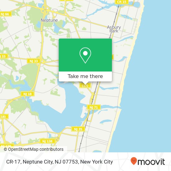 Mapa de CR-17, Neptune City, NJ 07753