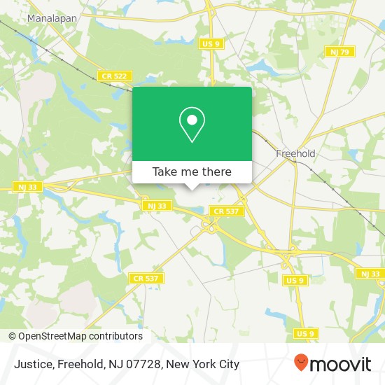 Mapa de Justice, Freehold, NJ 07728