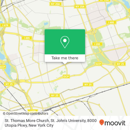 Mapa de St. Thomas More Church, St. John's University, 8000 Utopia Pkwy