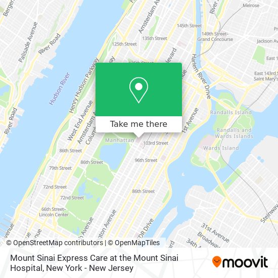 Mount Sinai Express Care at the Mount Sinai Hospital map