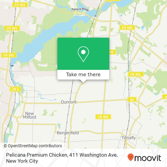 Mapa de Pelicana Premium Chicken, 411 Washington Ave