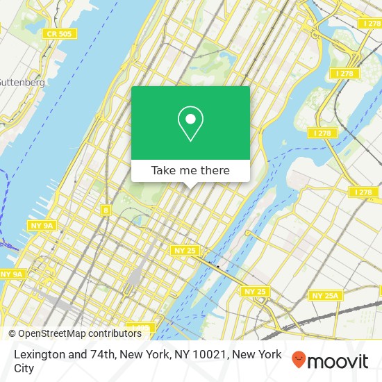 Mapa de Lexington and 74th, New York, NY 10021