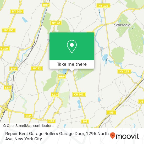 Mapa de Repair Bent Garage Rollers Garage Door, 1296 North Ave