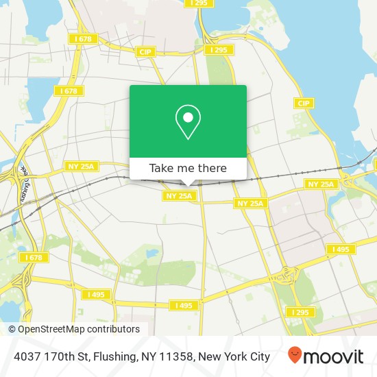 Mapa de 4037 170th St, Flushing, NY 11358