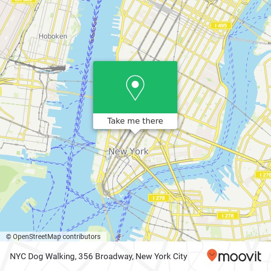 NYC Dog Walking, 356 Broadway map