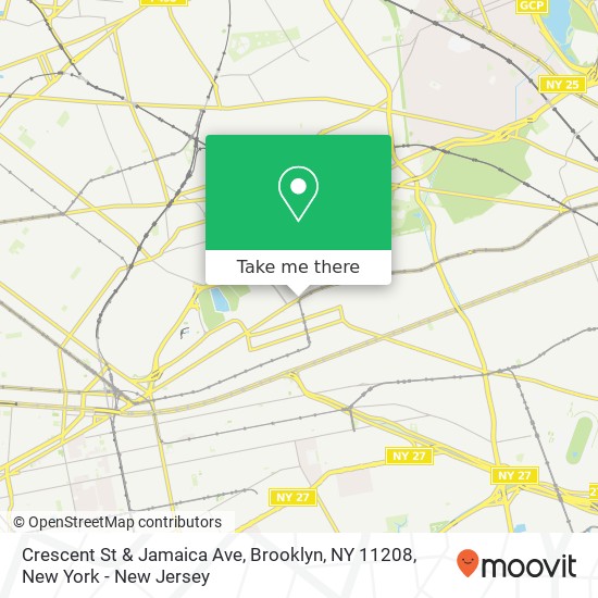 Mapa de Crescent St & Jamaica Ave, Brooklyn, NY 11208