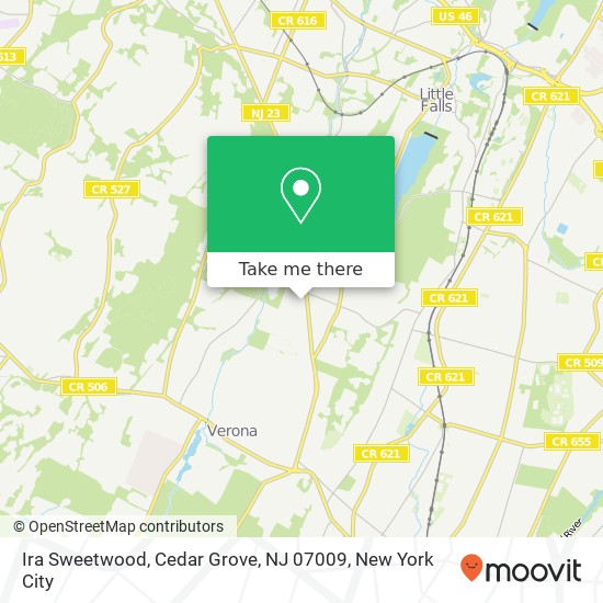 Mapa de Ira Sweetwood, Cedar Grove, NJ 07009