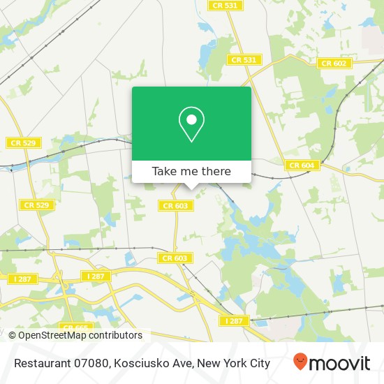 Mapa de Restaurant 07080, Kosciusko Ave