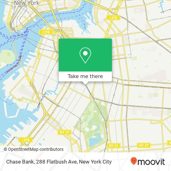Mapa de Chase Bank, 288 Flatbush Ave