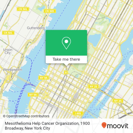 Mapa de Mesothelioma Help Cancer Organization, 1900 Broadway