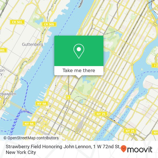 Strawberry Field Honoring John Lennon, 1 W 72nd St map