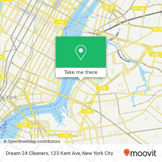 Dream 24 Cleaners, 123 Kent Ave map