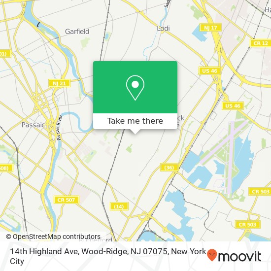 14th Highland Ave, Wood-Ridge, NJ 07075 map