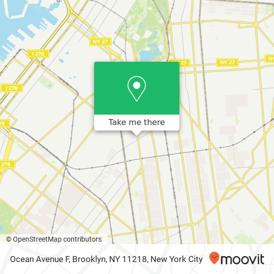 Mapa de Ocean Avenue F, Brooklyn, NY 11218