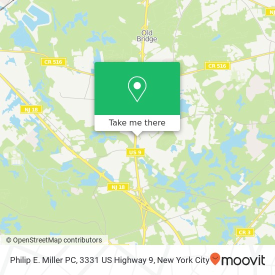 Mapa de Philip E. Miller PC, 3331 US Highway 9