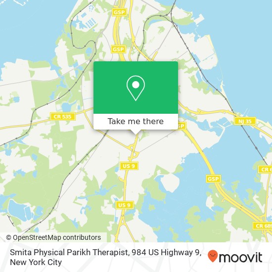 Mapa de Smita Physical Parikh Therapist, 984 US Highway 9