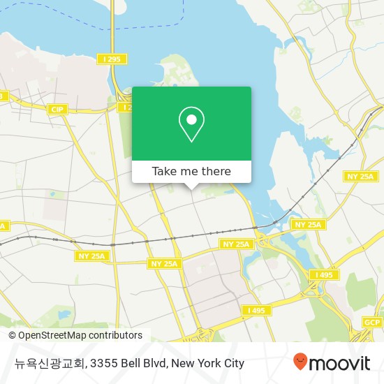 Mapa de 뉴욕신광교회, 3355 Bell Blvd