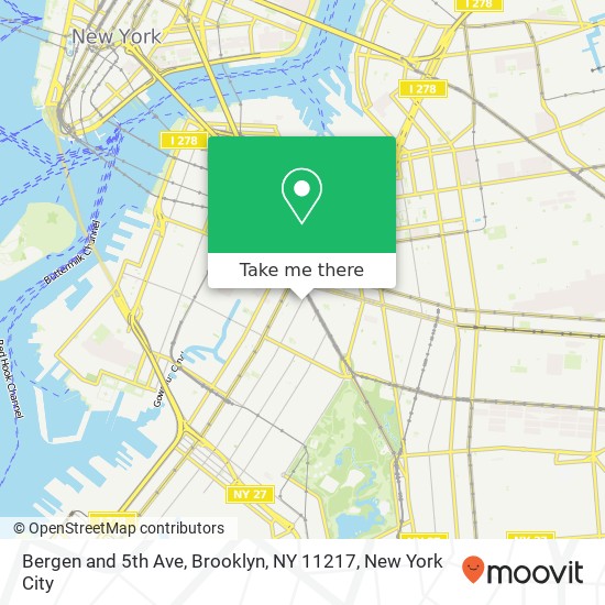 Mapa de Bergen and 5th Ave, Brooklyn, NY 11217