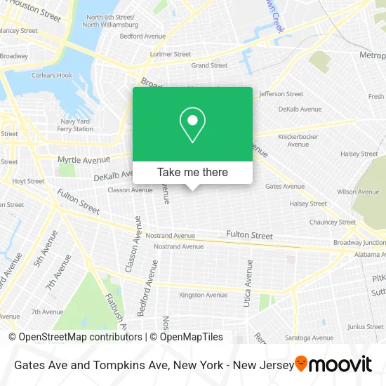 Gates Ave and Tompkins Ave map