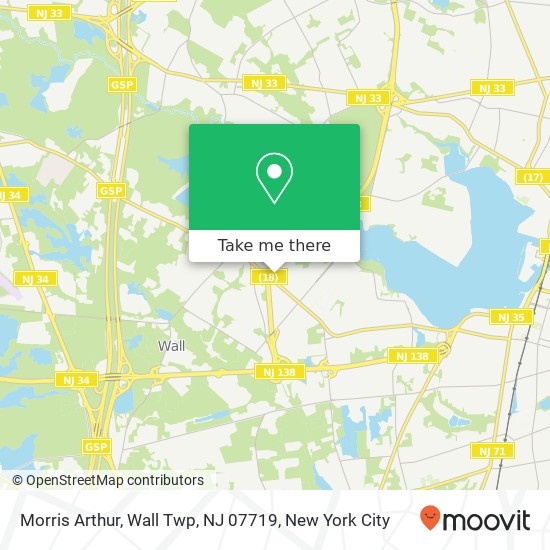 Mapa de Morris Arthur, Wall Twp, NJ 07719