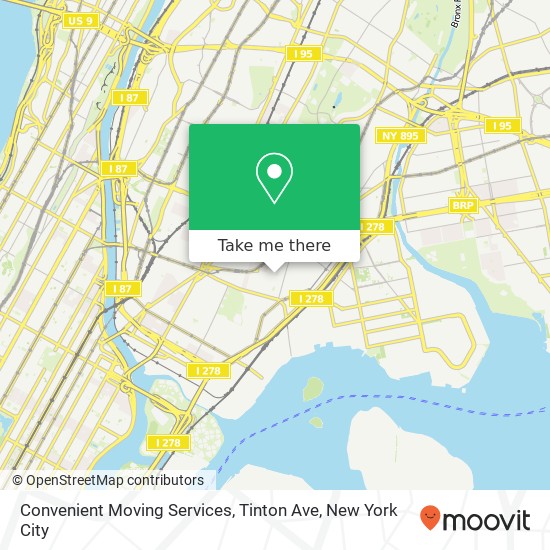 Convenient Moving Services, Tinton Ave map