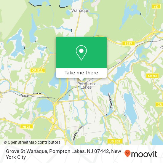 Mapa de Grove St Wanaque, Pompton Lakes, NJ 07442