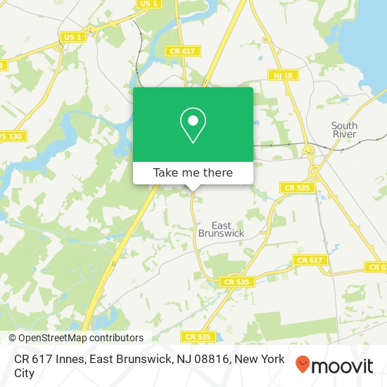 CR 617 Innes, East Brunswick, NJ 08816 map